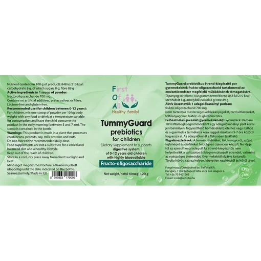 FOA Tummyguard Prebiotikum por gyerekeknek 0 12 eves korig 120 Gramm kiteritett